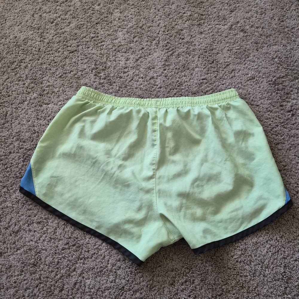 Nike Women’s Running Shorts • Neon Green w/ Blue Panels • Size Small - Picture 5 of 6